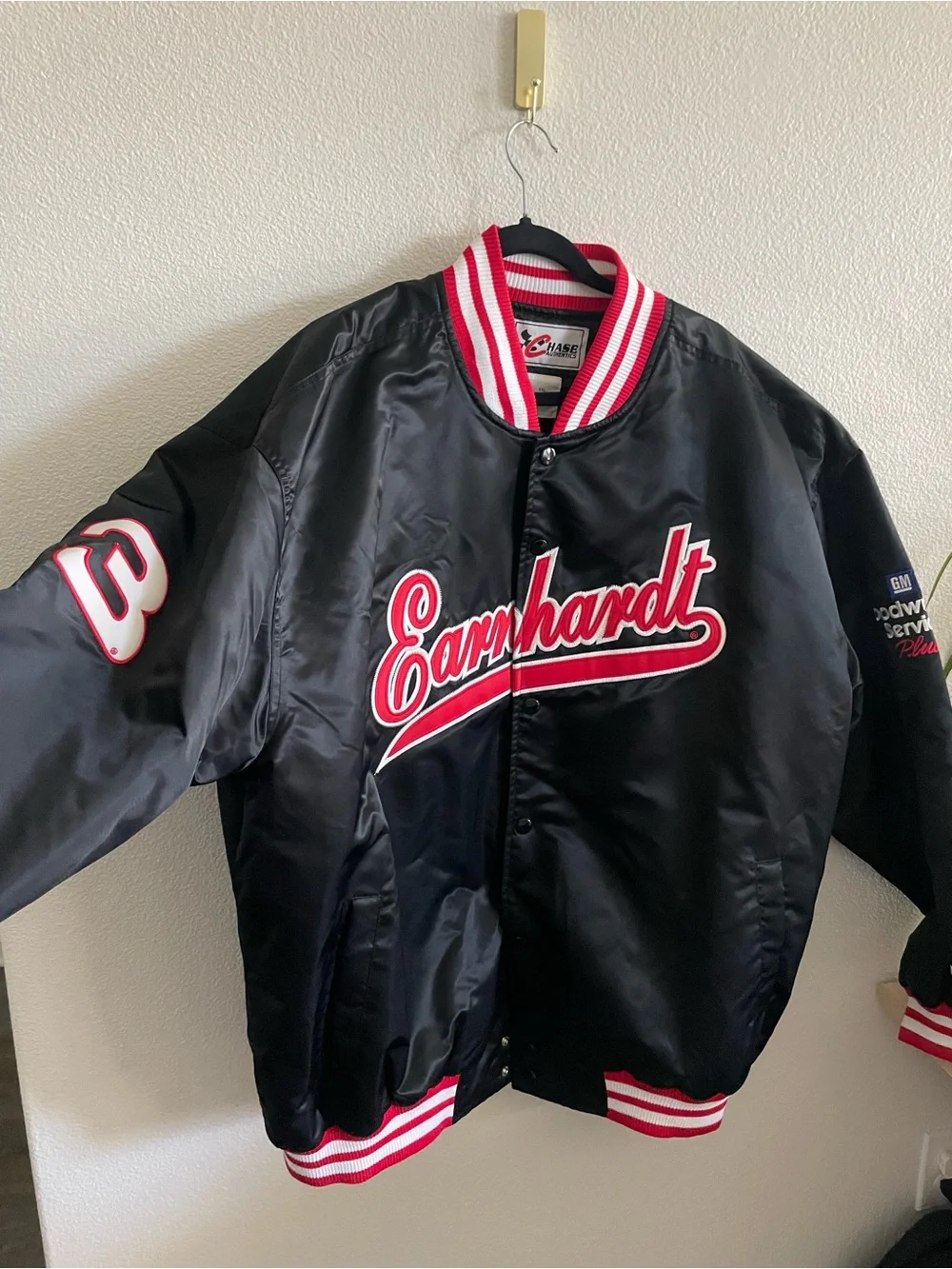 Chase Authentics Black Jacket with Red & White Ribbed Collar